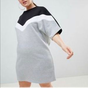 Chevron stripe scuba t shirt dress